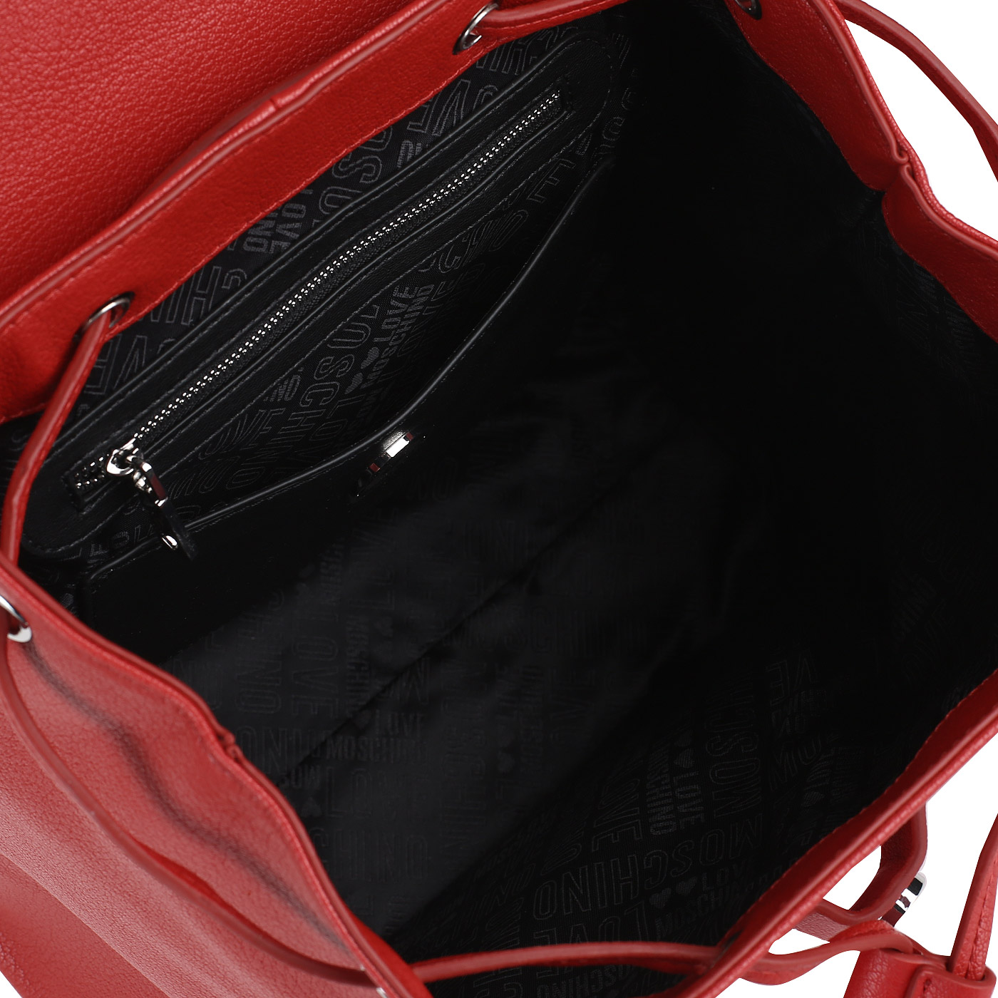 Красный рюкзак с декором Love Moschino Microstuds