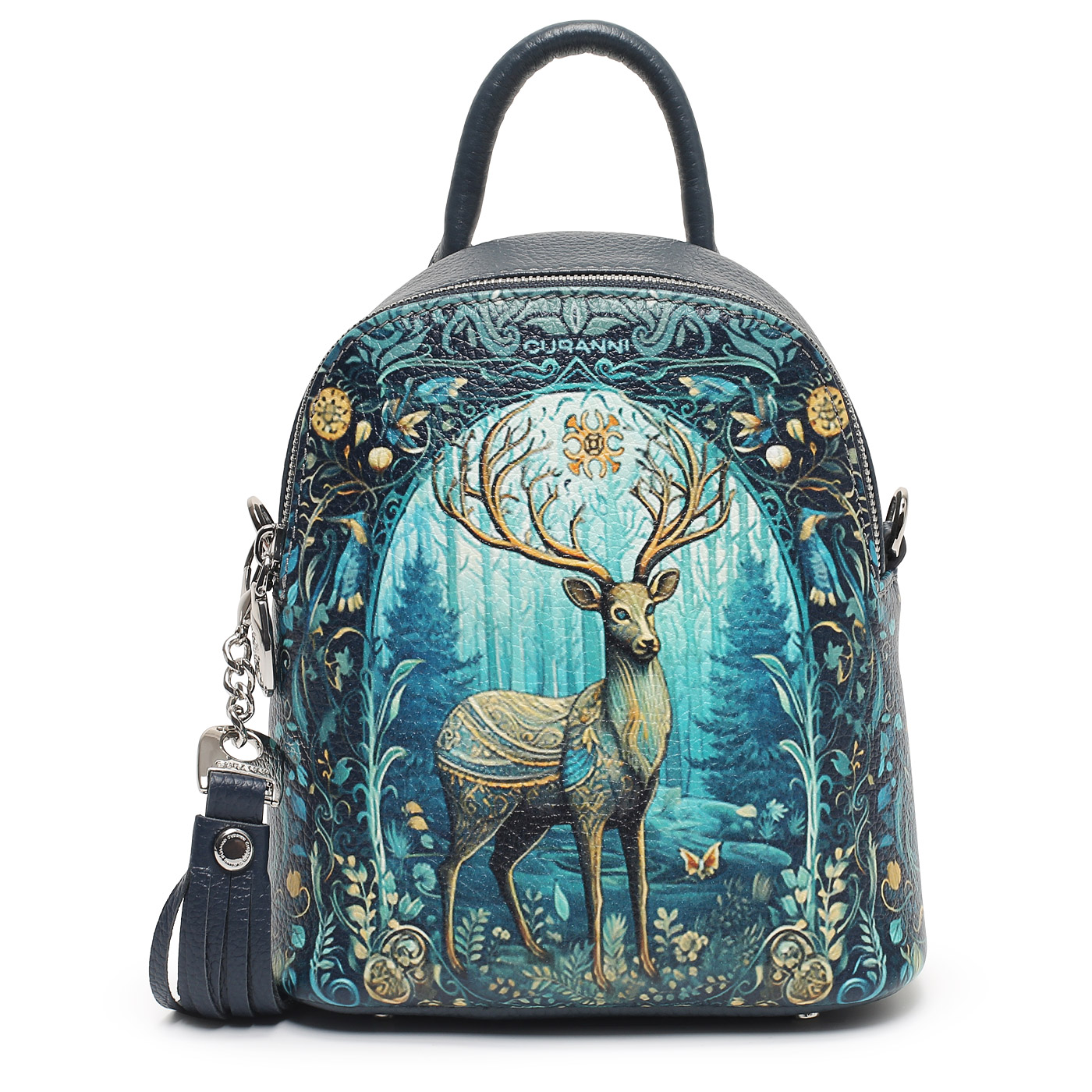 Curanni Кожаный рюкзак с принтом