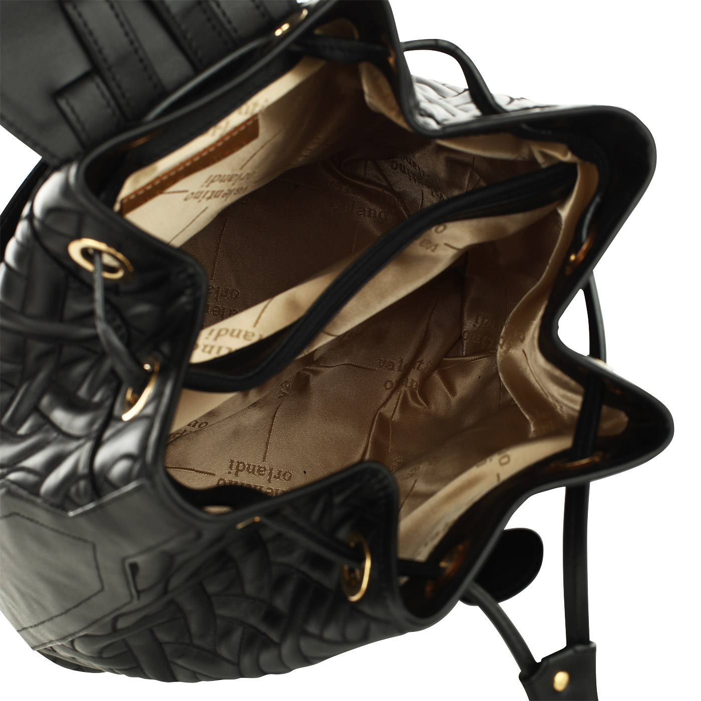 Черный кожаный рюкзак Valentino Orlandi Malika